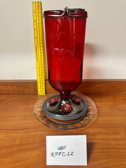 Hummingbird Feeder Red Top PP Clear Bottom 11 & 12