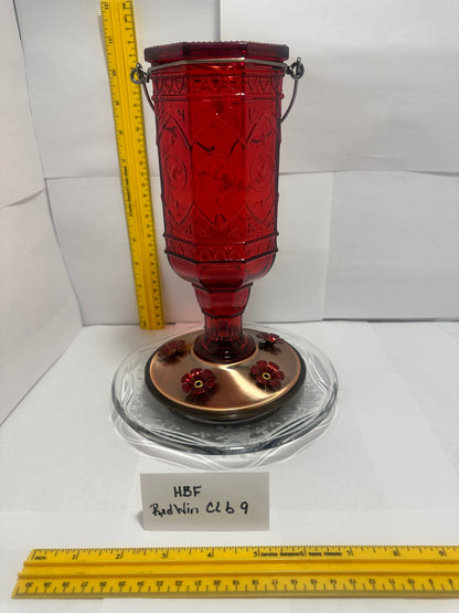 Hummingbird Feeder Red Window Clear bottom 9 & 10