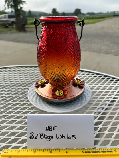 Hummingbird Feeder Red Blaze White bottom 4 & 5 & 6