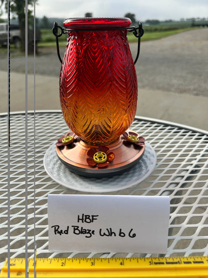 Hummingbird Feeder Red Blaze White bottom 4 & 5 & 6