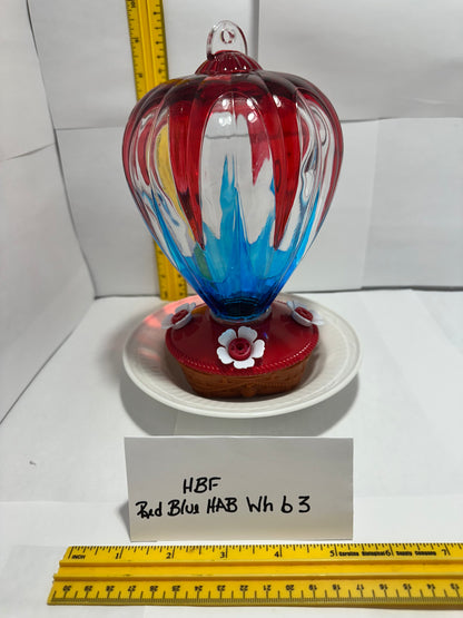 Hummingbird Feeder Red Blue HotAirBalloon White bottom 1 & 2 & 3 & 4 & 5