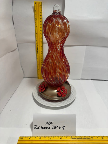 Hummingbird Feeder Red Gourd BP White bottom 3 & 4
