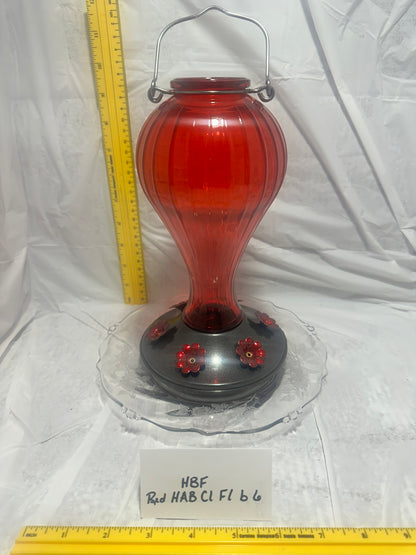 Hummingbird Feeder Red HotAirBalloon w/clear flower bottom 5 & 6