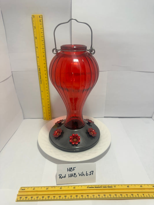 Hummingbird Feeder Red HotAirBalloon w/white bottom 17