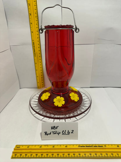 Hummingbird Feeder Red Tulip Cl b 1 & 2