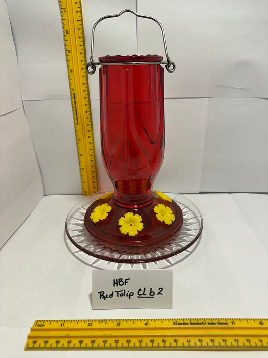 Hummingbird Feeder Red Tulip Cl b 1 & 2