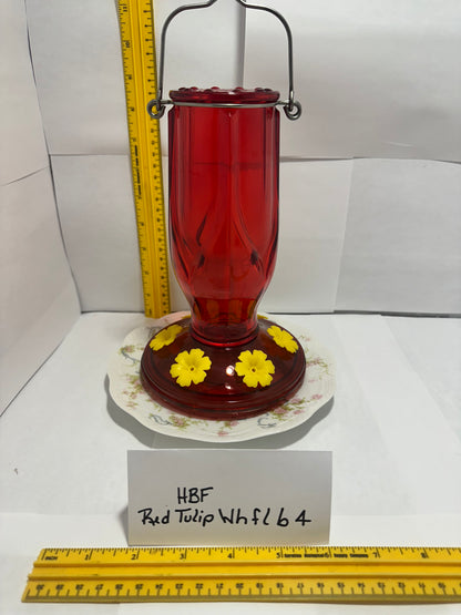 Hummingbird Feeder Red Tulip Wh fl b 3 & 4