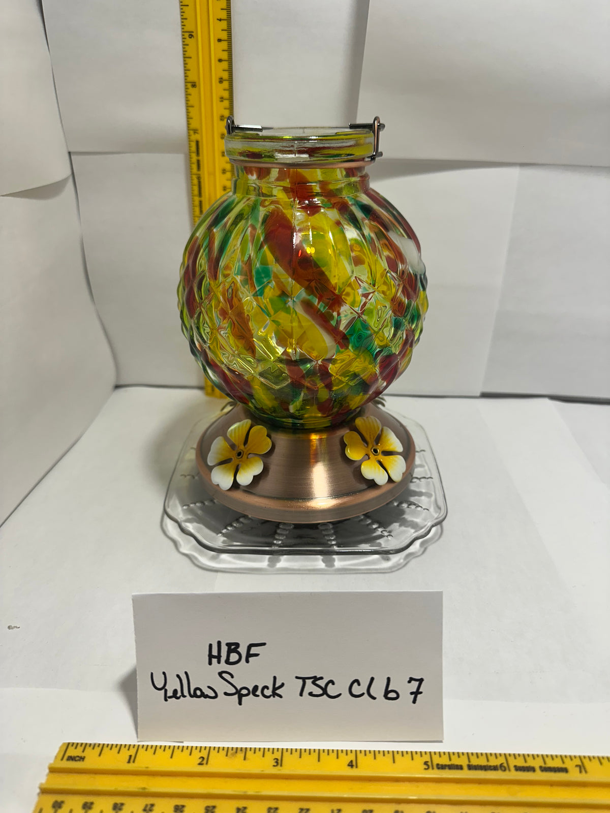 Hummingbird Feeder Yellow Speck TSC Clear Bottom 5 & 6 & 7 & 8