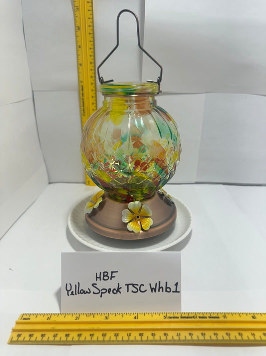 Hummingbird Feeder Yellow Speck TSC White Bottom 1 & 2