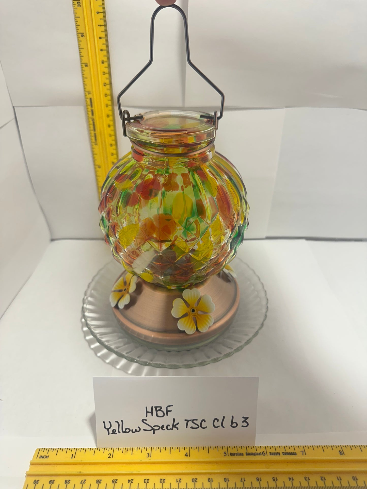 Hummingbird Feeder Yellow Speck TSC Clear Bottom 3 & 4