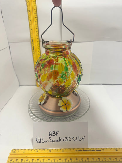 Hummingbird Feeder Yellow Speck TSC Clear Bottom 3 & 4